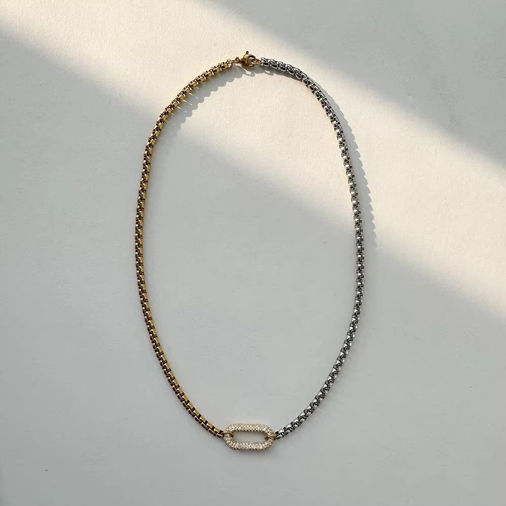 Silver & gold with gold charm