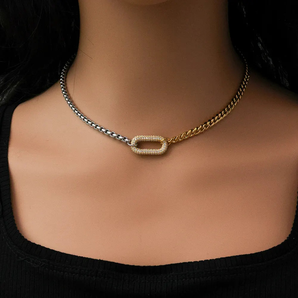 Silver & gold with gold charm