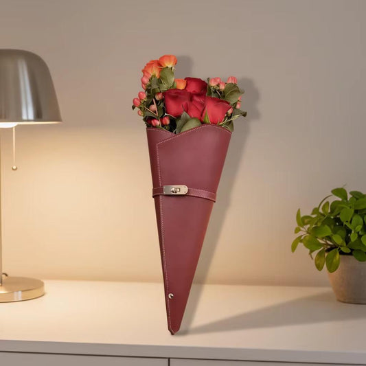 Leather bouquet bag